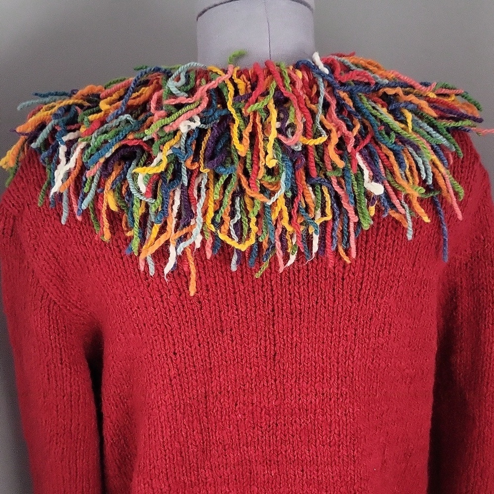 Invisible World 100% Wool Hand Knit Cardigan - Made in Bolivia - Picture 7 of 15